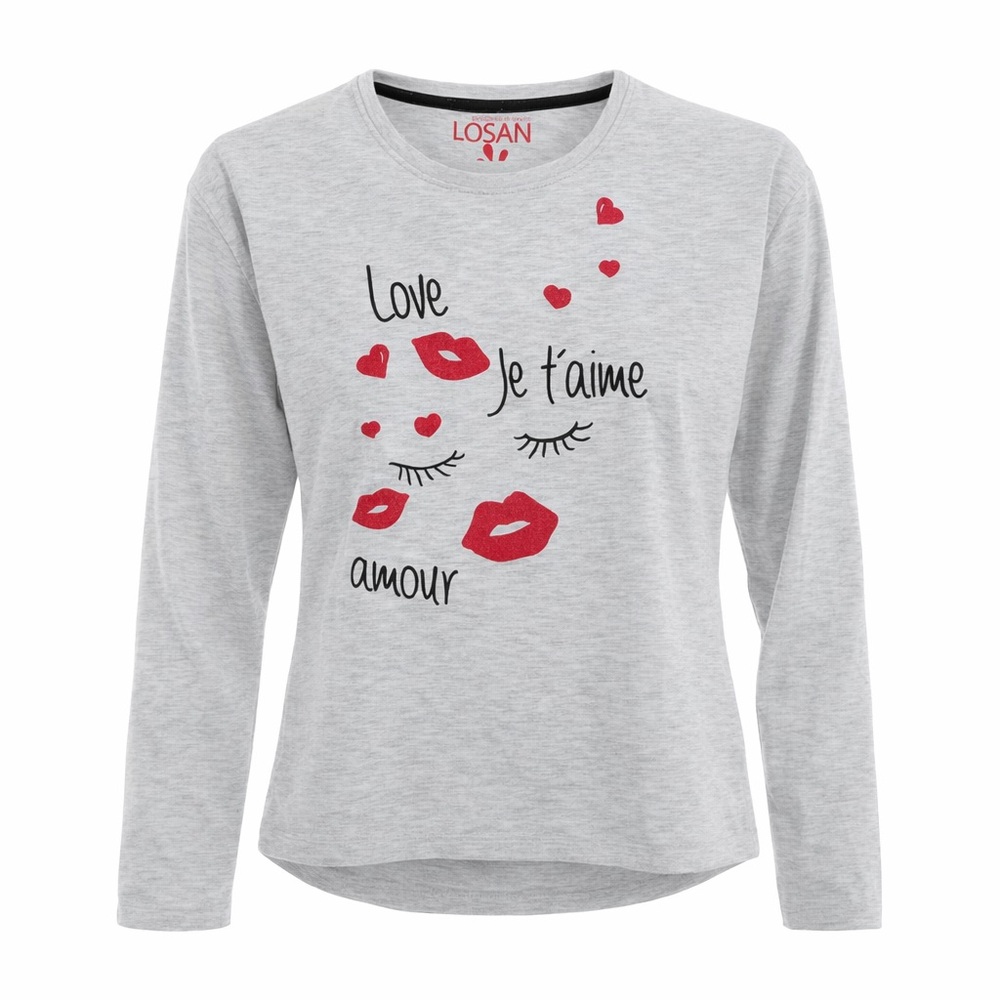 Gray Long Sleeve Kids Tee
